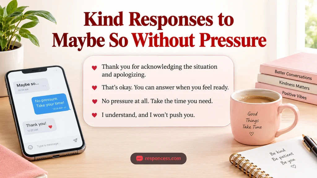 Kind Responses to Maybe So Without Pressure