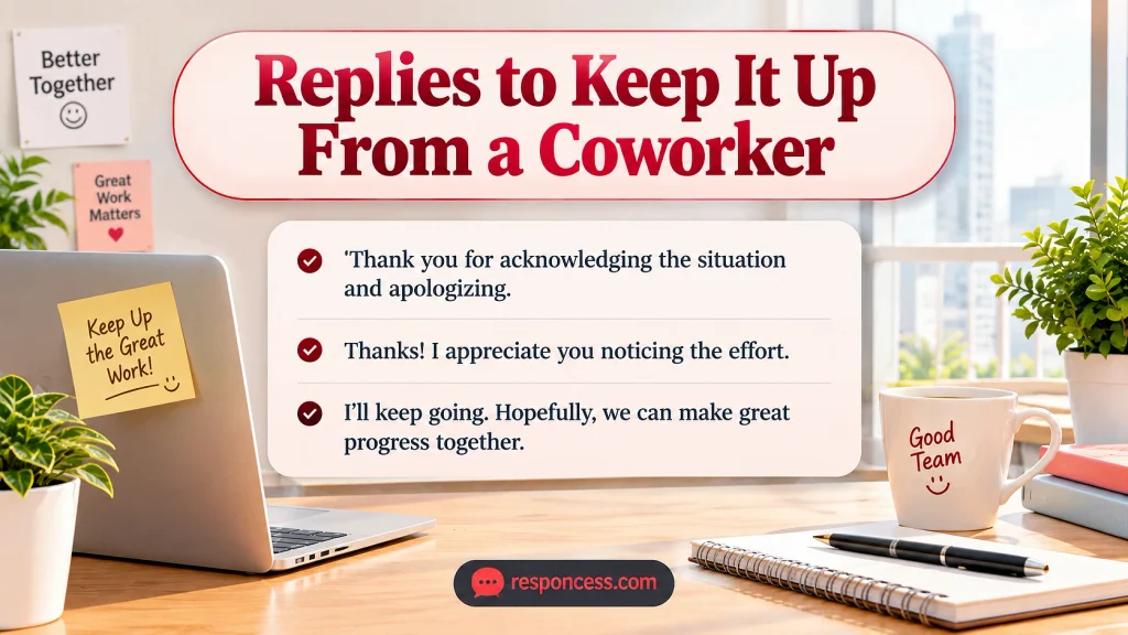 Replies to Keep It Up From a Coworker